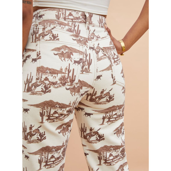 Reformation Sonora Cowboy Desert Sand Cowboy Western Straight Jeans Size 23 - Picture 2 of 6